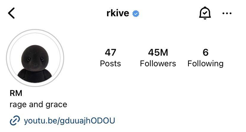 230819 RM updated his Instagram bio description