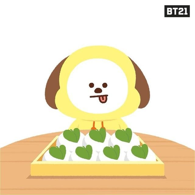230830 BT21 on Instagram: What happened to CHIMMY after eating them all?😉🌱 Check out next week, UNISTARS✨