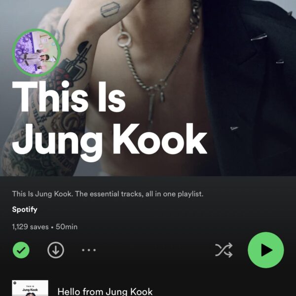 “This Is Jung Kook” playlist is now available on Spotify! - 140723