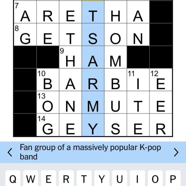 The answer to a clue from the August 12th New York Times Mini Crossword!