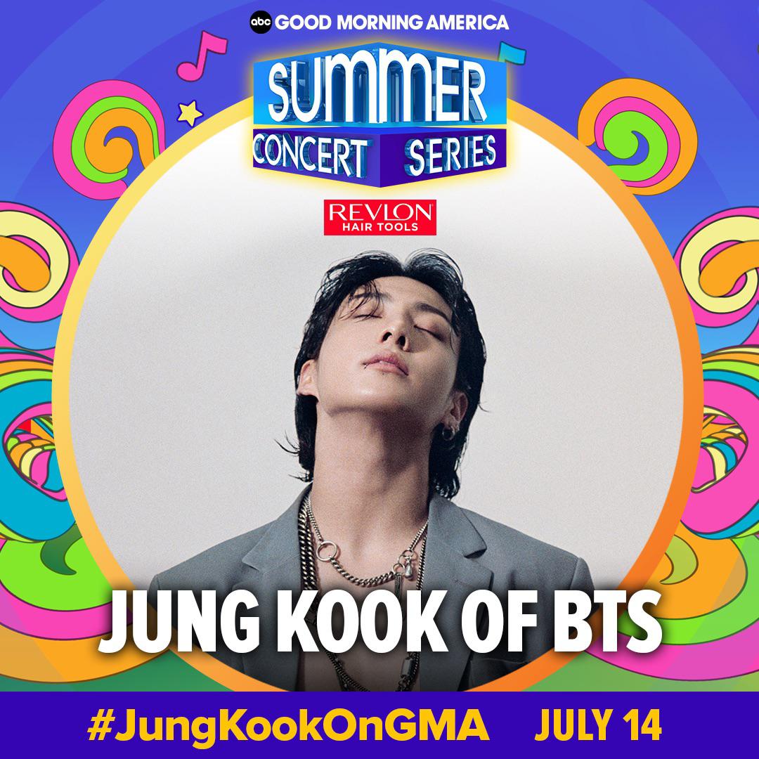 [Good Morning America] JULY 14: Get ready, #BTSARMY! Jung Kook is kicking off our GMA Summer Concert series LIVE from Central Park on July 14 - 070723