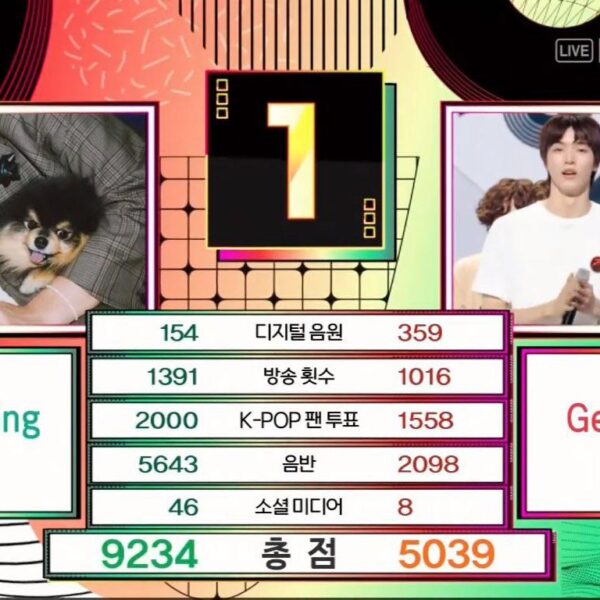 230915 V has taken his 2nd win for “Slow Dancing” on this week’s Music Bank
