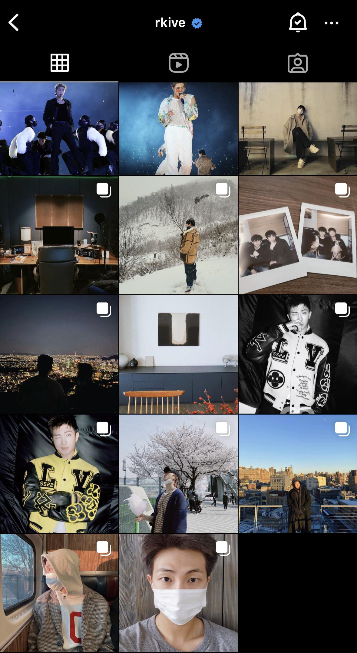 230914 RM has unarchived some of his old posts on Instagram