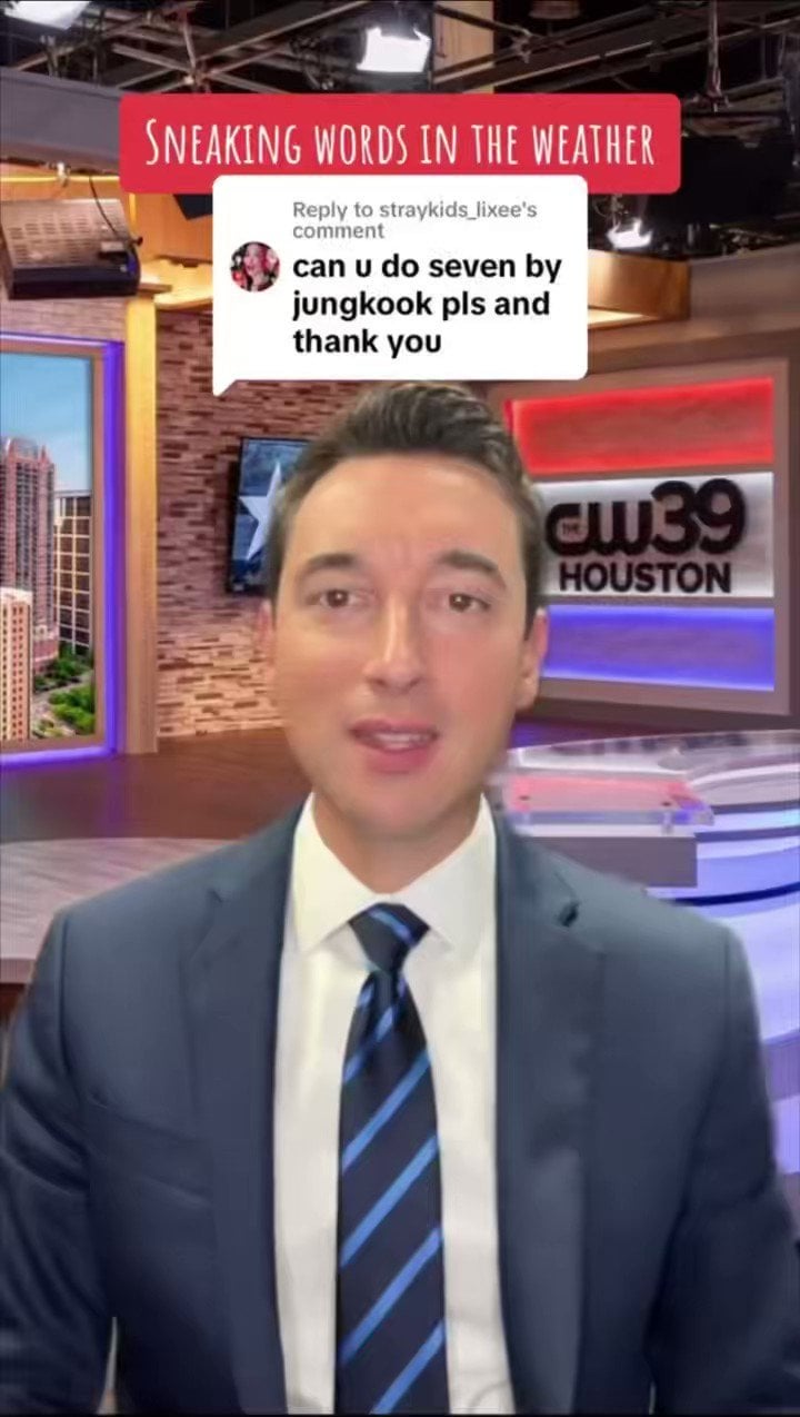 231014 Jung Kook's "Seven" slipped into the weather news by Adam Krueger, Chief Meteorologist of CW39Houston