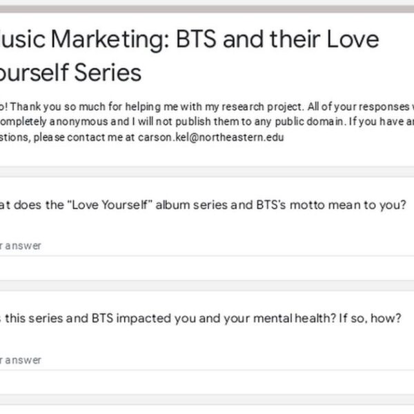 Survey and research project about the marketing for the Love Yourself series