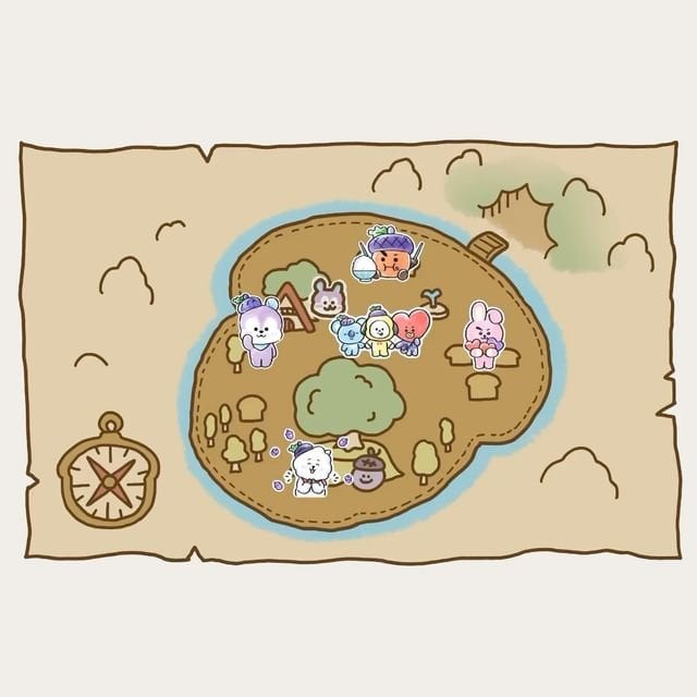 231031 BT21 on Instagram: 🎁Souvenirs from Dotohee🎁 Check out Dotohee Village map by MANG!