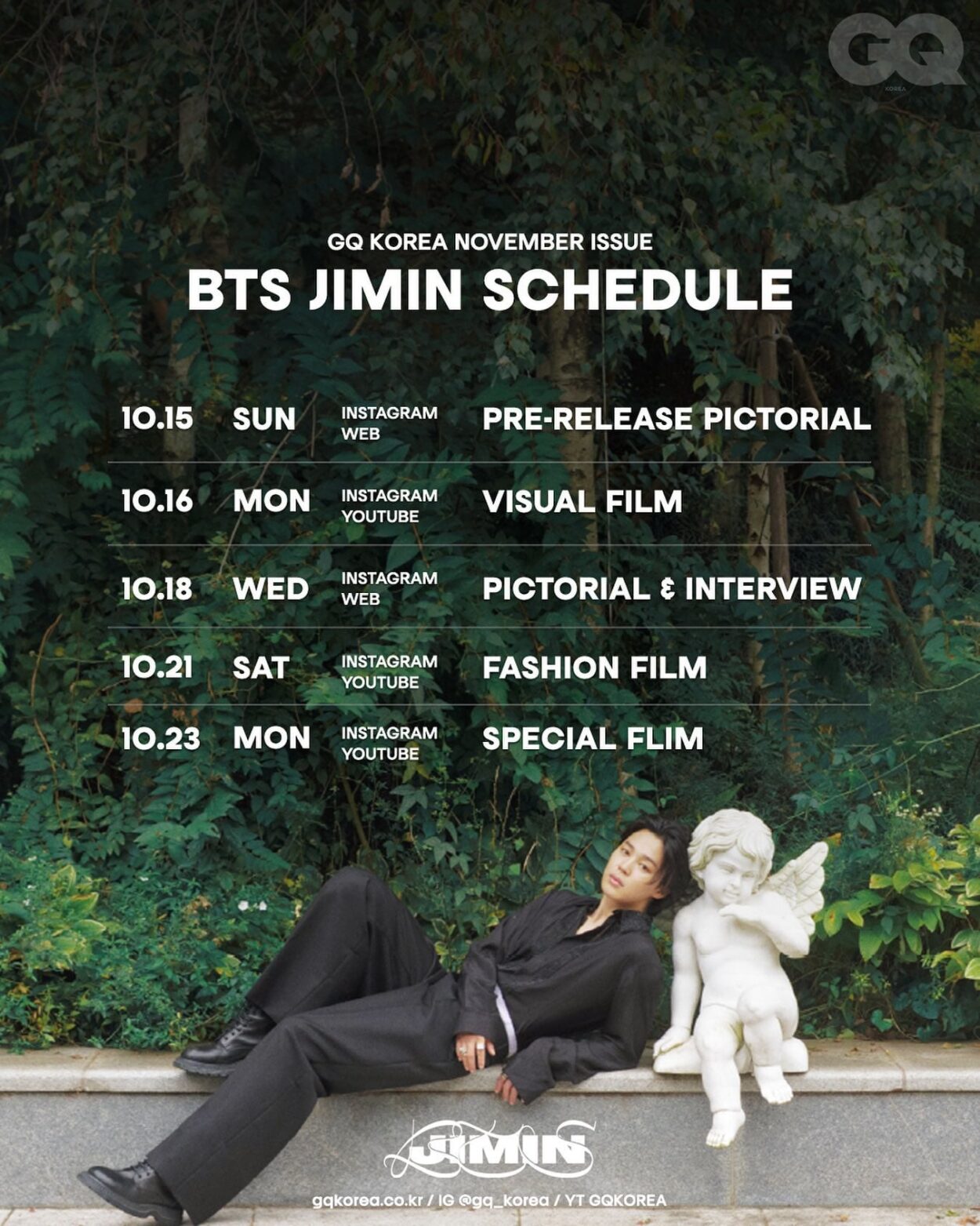 GQ Korea Nov Issue BTS Jimin Schedule - 121023