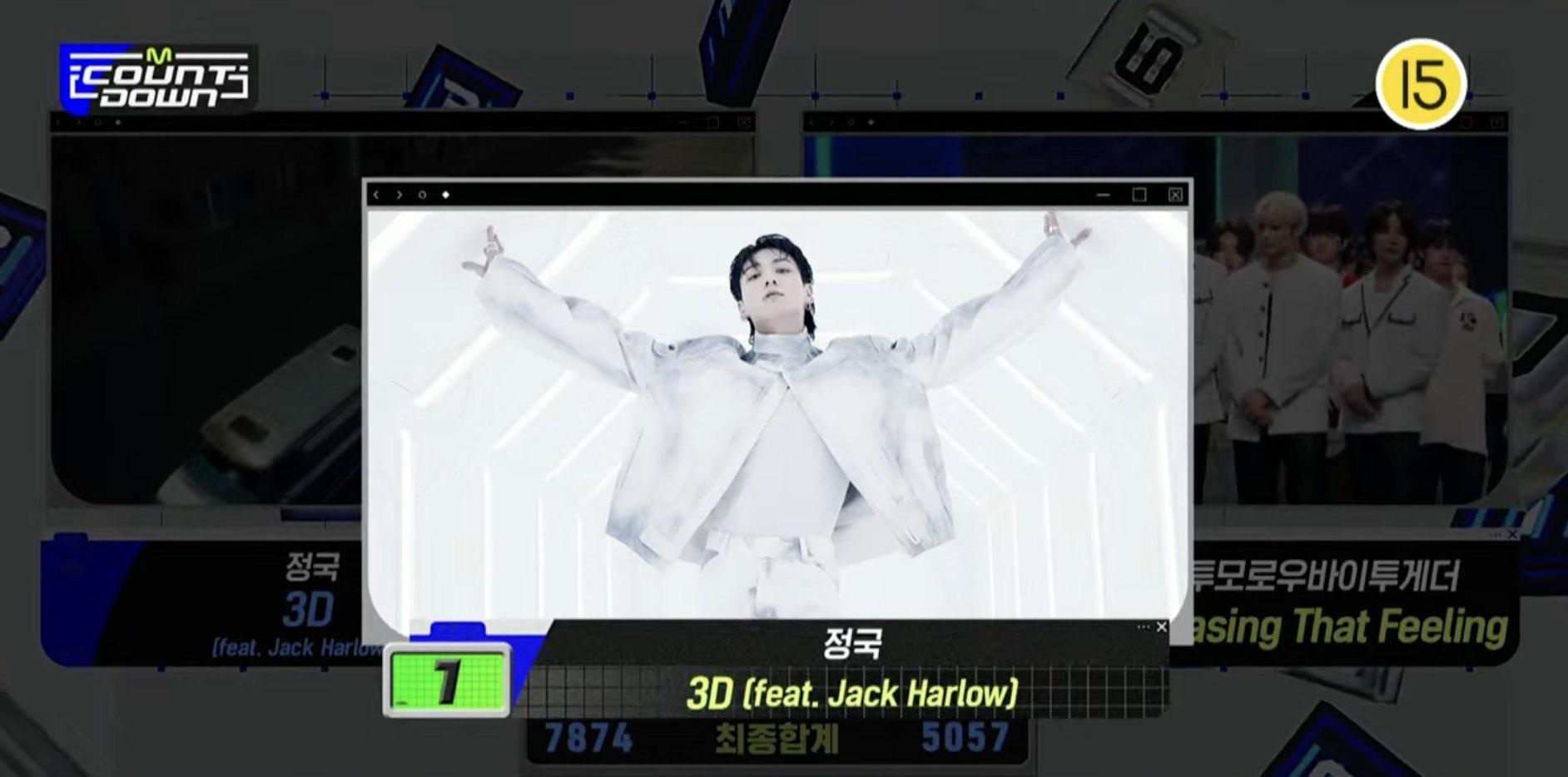 231019 Jungkook earns his 3rd win and a Triple Crown for "3D (feat. Jack Harlow)" on M Countdown!