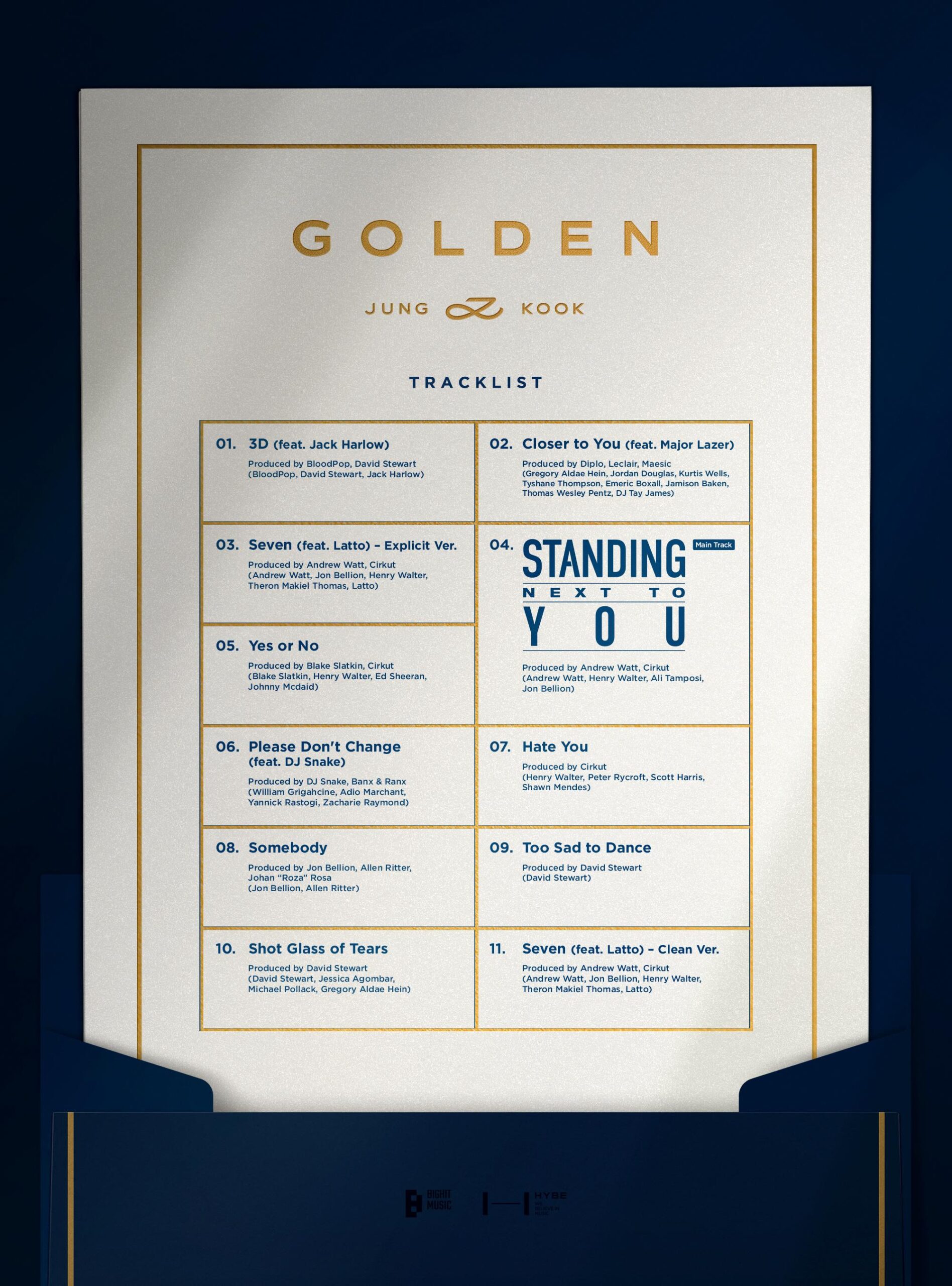 Jung Kook - 'GOLDEN' Tracklist - 161023
