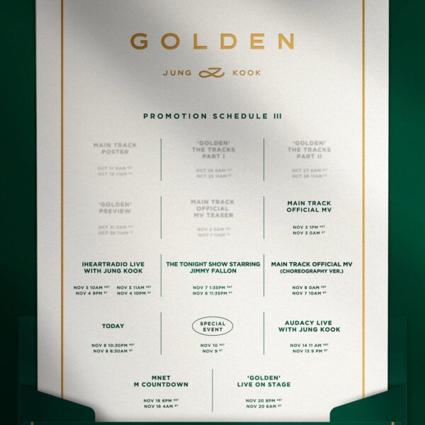 Jungkook ‘GOLDEN’ Promotion Schedule - 3 #JungKook_GOLDEN - 031123