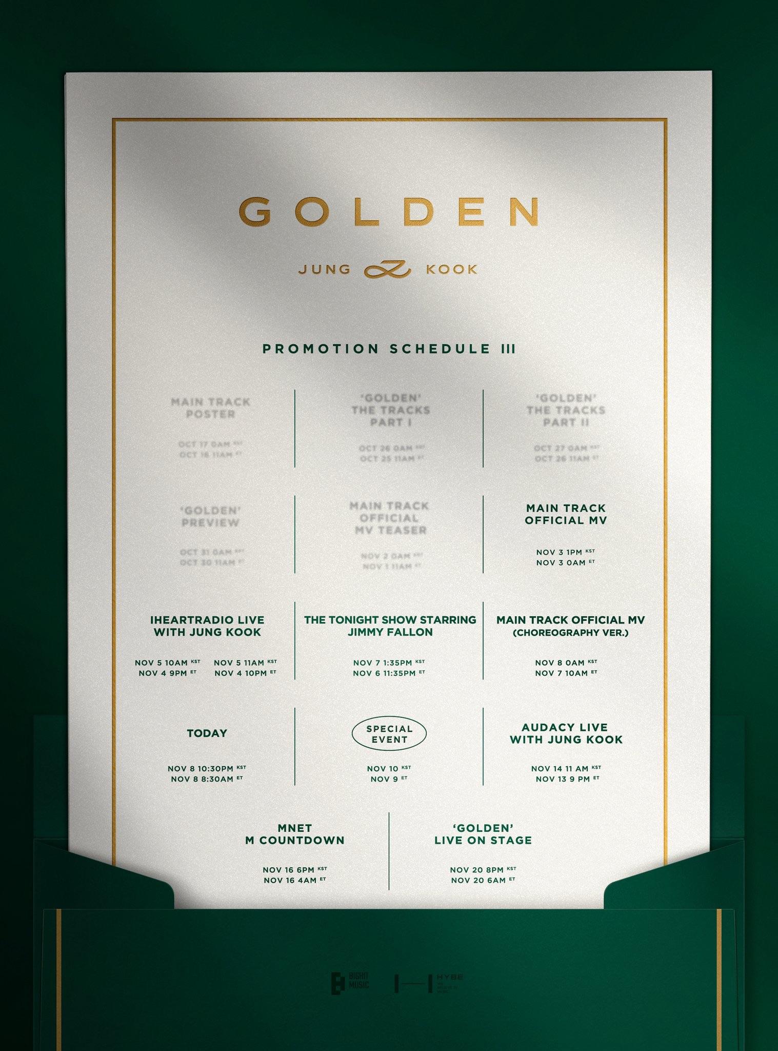 Jungkook ‘GOLDEN’ Promotion Schedule - 3 #JungKook_GOLDEN - 031123