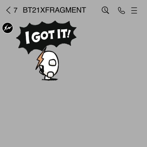 231129 BT21 on Instagram: Bzzzzzzt! BT21 powered by FRAGMENT🔋⚡️ Now you can text with cool, chic sense-awakening vibes!