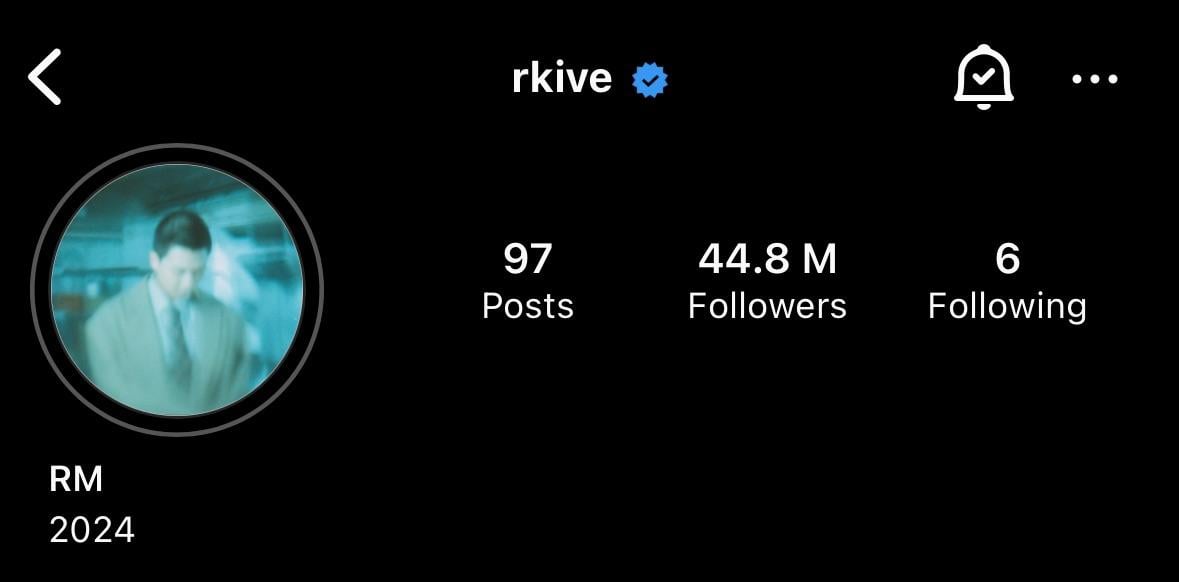 231116 RM has updated his Instagram profile pic & bio