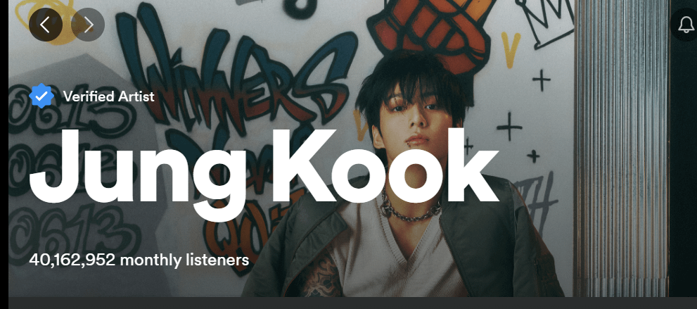 Jungkook has reached 40 million monthly listeners on Spotify - 151123