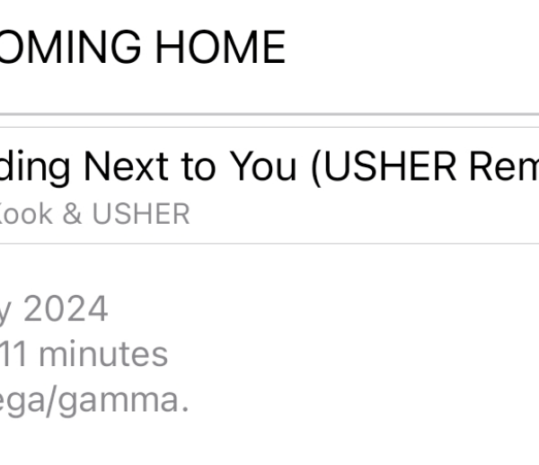 231215 "Standing Next to You" (USHER remix) is listed in Usher's upcoming COMING HOME album tracklist