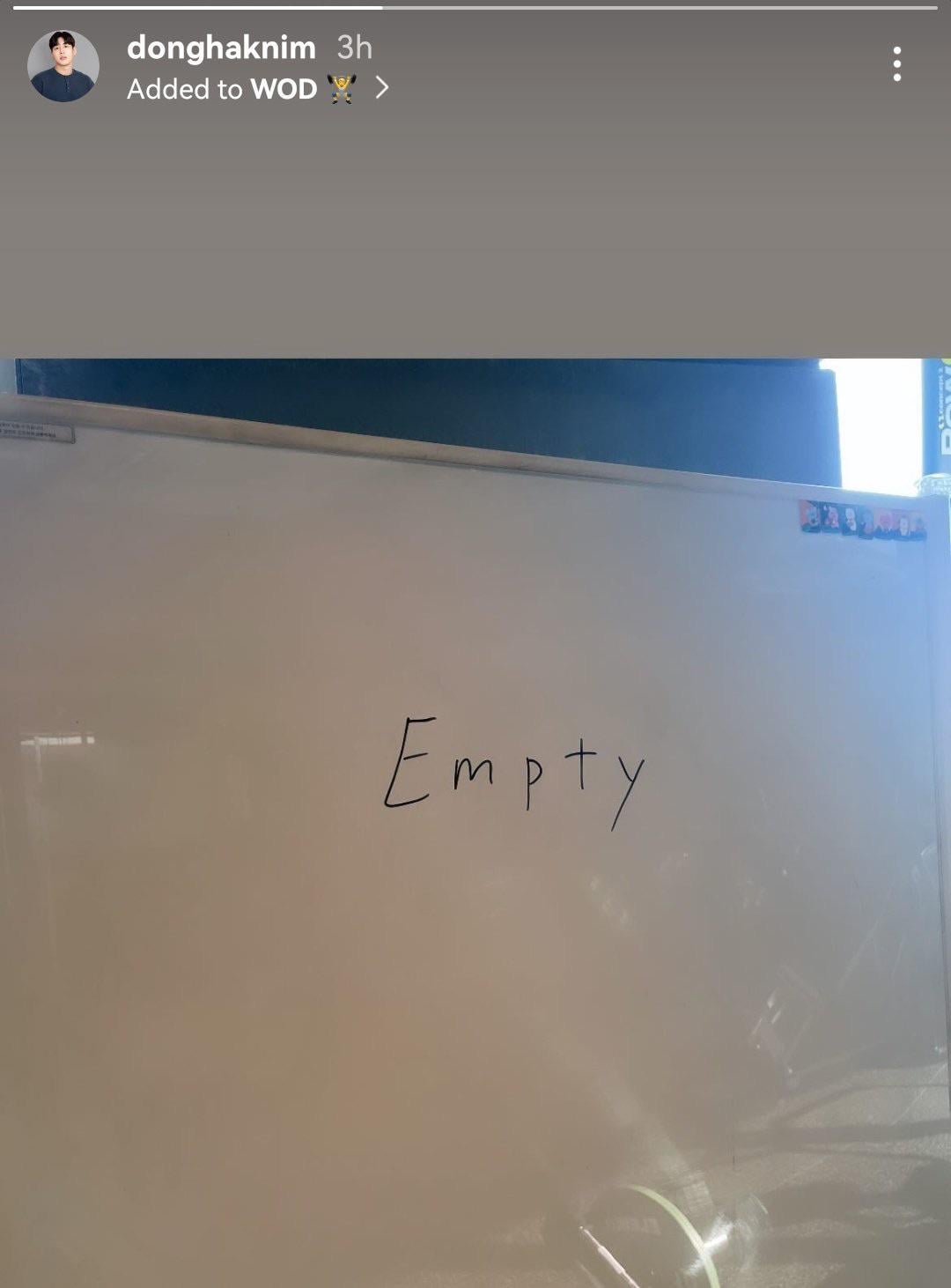 HYBE staff post an IG story of the whiteboard where Namjoon used to write his workouts (ft. BT21) - 191223