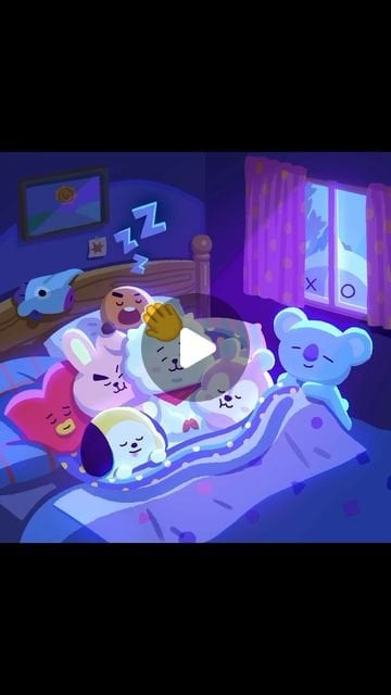 240119 BT21 on Instagram: Patting for a nighty night…😴💤 🫳🫳🫳 (((BT21)))