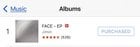 240114 "FACE" by Jimin of BTS reaches a new peak at #1 on the US iTunes Album Chart