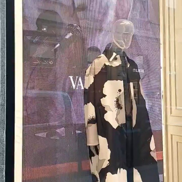 Yoongi’s ad for Valentino shown in store in Milan, Italy - 110124