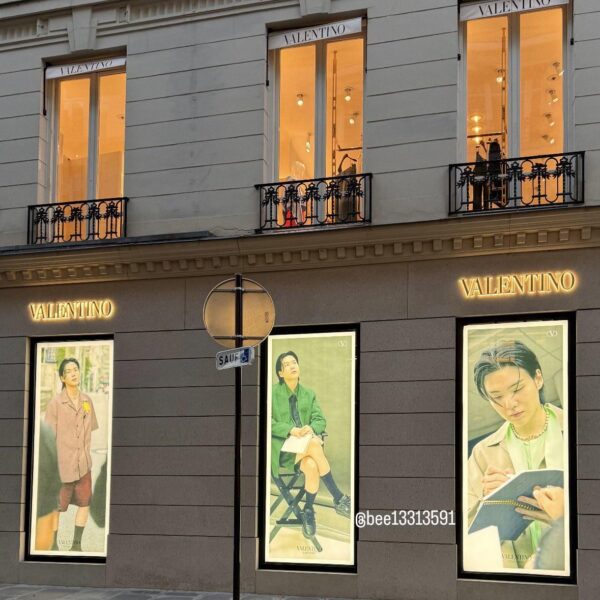 Yoongi’s campaign ad photos for Valentino displayed in Paris, France - 110124