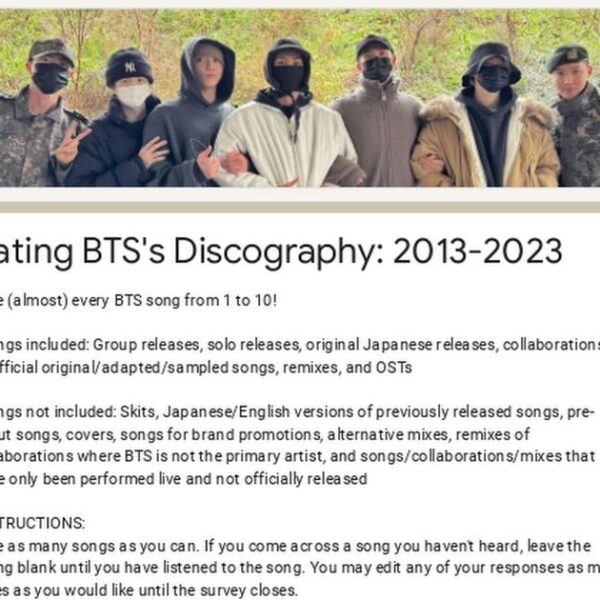 Survey: BTS Discography Ranking, 2013-2023