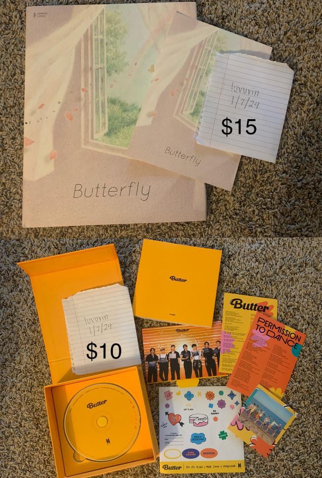 [WTS] (USA only) Butter album & Butterfly Graphic Lyrics