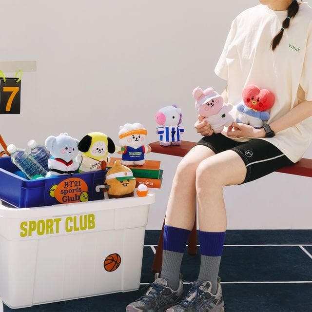 240216 LINE FRIENDS US Official on Instagram: You got this! 🔥 Workout done with BT21 BABY 😎 BT21 BABY Sports Club Costume Plush & Closet