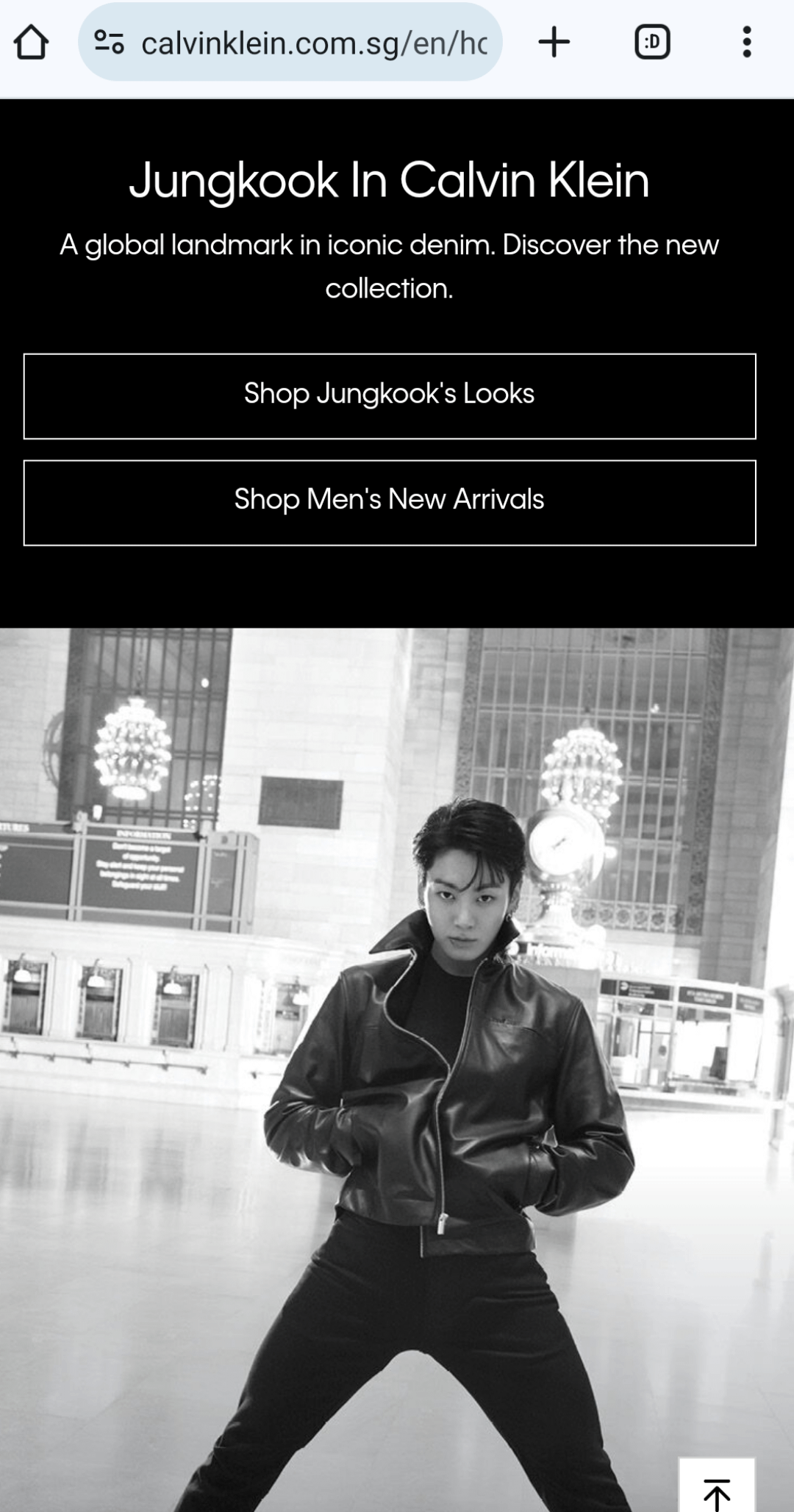 240216 Jung Kook on Calvin Klein website