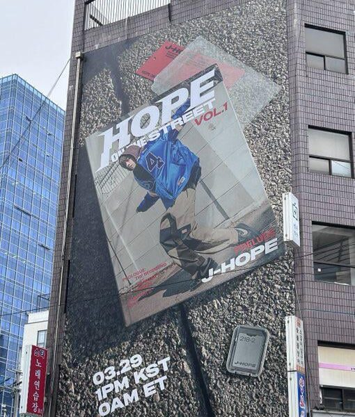 j-hope’s ‘HOPE ON THE STREET VOL.1’ billboard spotted in Seongsu-dong, Seoul