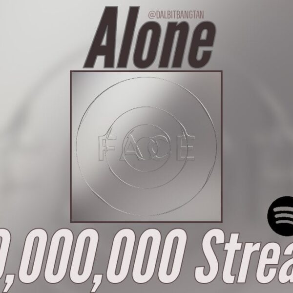 “Alone” by Jimin surpassed 100 Million Streams on Spotify! - 070324