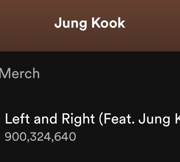 240315 Charlie Puth & Jungkook’s “Left and Right” has now surpassed 900M streams on Spotify!
