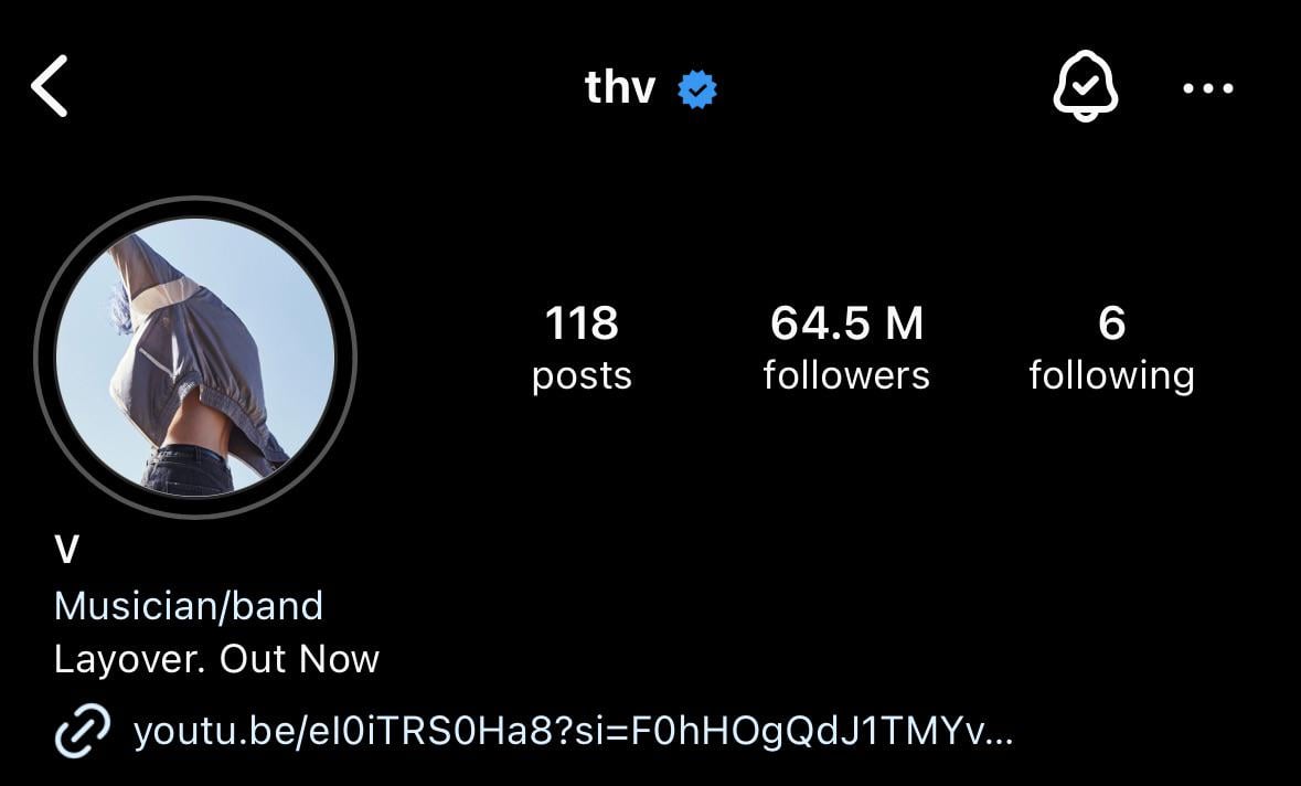 Taehyung has updated his Instagram profile picture - 190324