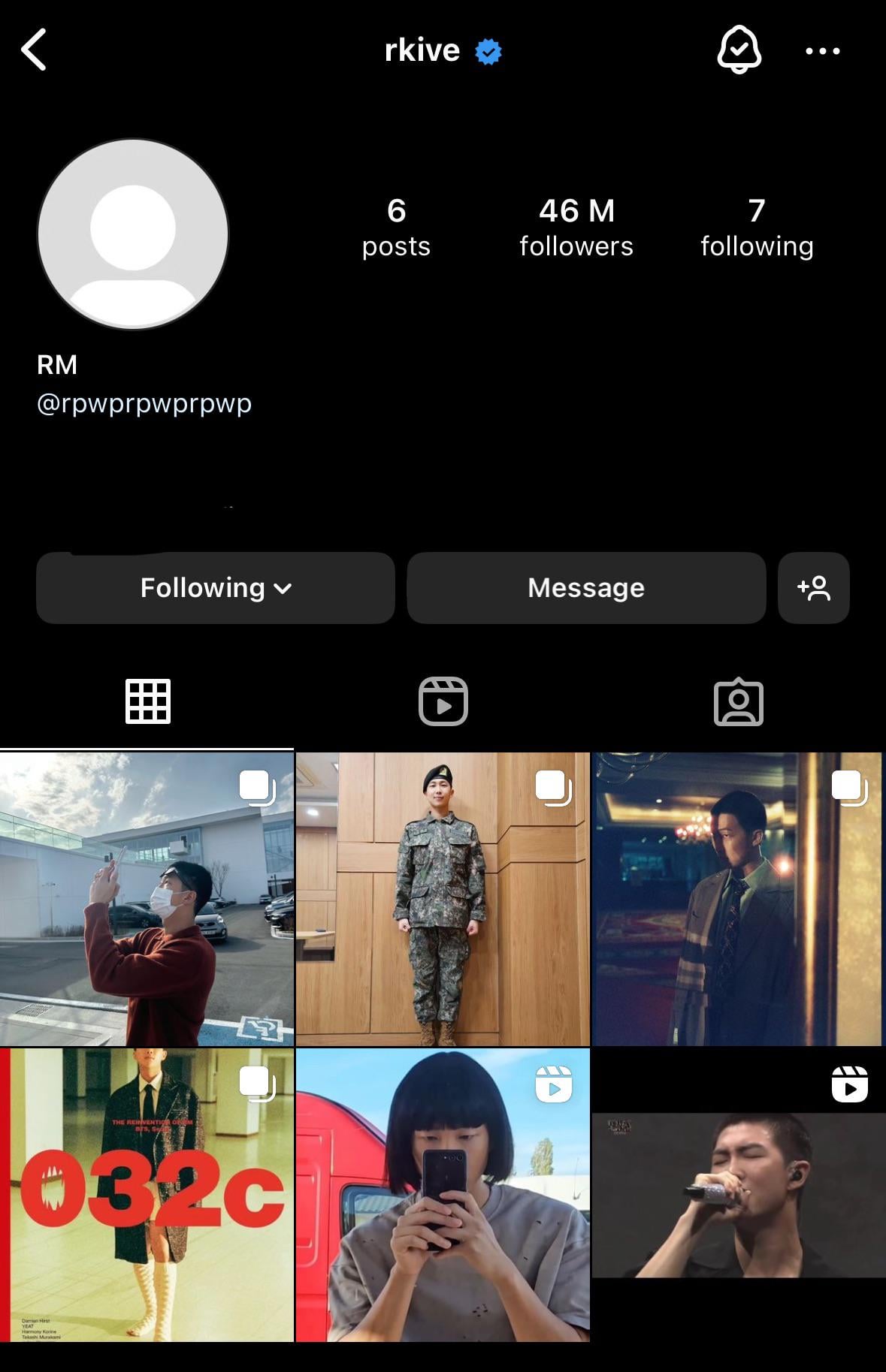 240413 RM deleted 1 post from his Instagram account