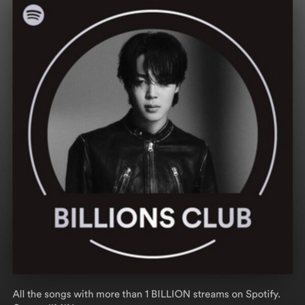 Jimin is on the cover on Spotify’s “Billions Club” playlist! - 060424
