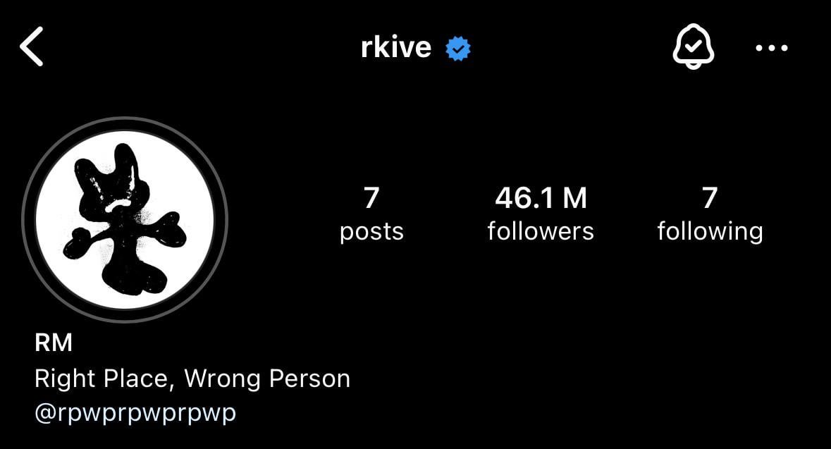 240426 RM updated his Instagram profile pic and bio for ‘Right Place, Wrong Person’