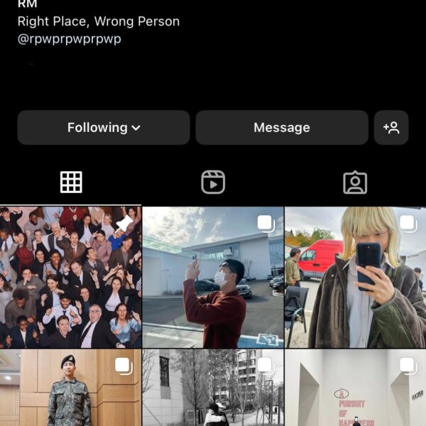 240429 RM has unarchived all his Instagram posts