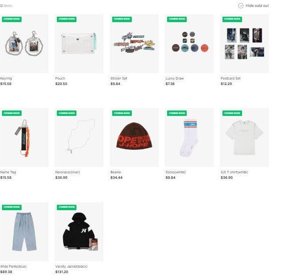 Weverse Shop: Preview of merch available for ‘HOPE ON THE STREET VOL.1’ - 080424