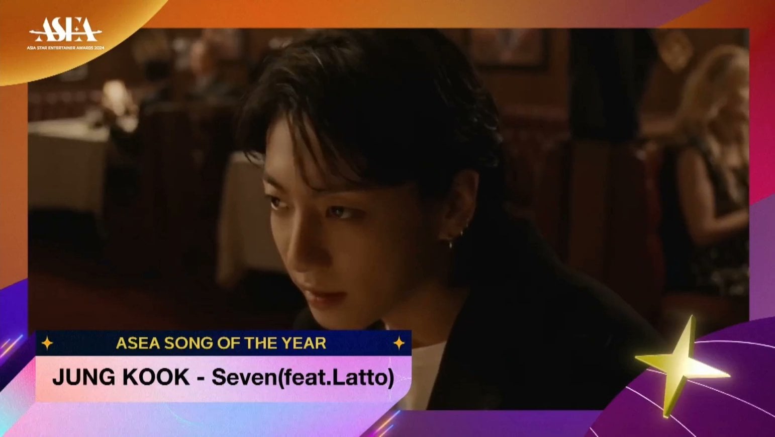 240410 Jungkook's "Seven (feat. Latto)" wins 'Song of the Year' at the 2024 Asia Star Entertainer Awards (ASEA)!