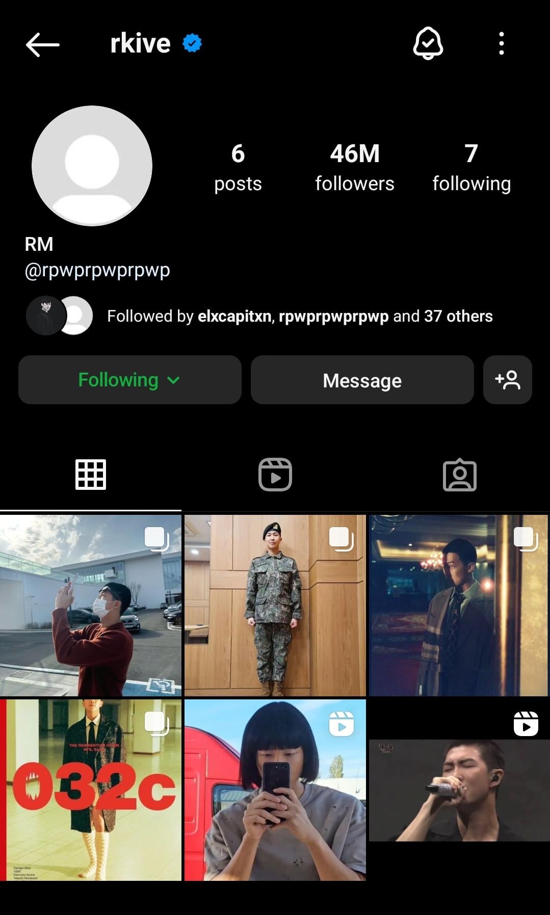 Namjoon archived/deleted one more IG post, now down to 6