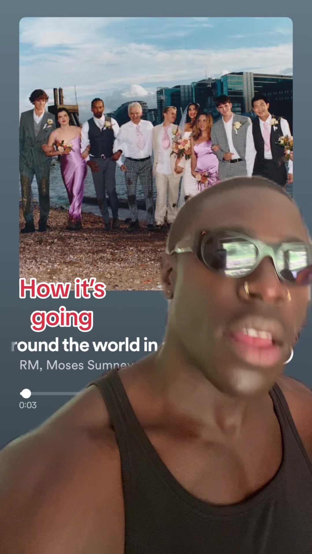 240525 Moses Sumney on TikTok (about his feature on RM's "Around the world in a day" from "Right Place, Wrong Person" album)