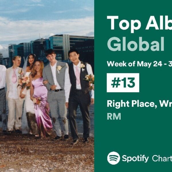 240601 RM's "Right Place, Wrong Person" debuts at #13 on Spotify's Weekly Top Albums Global Chart! 🌎