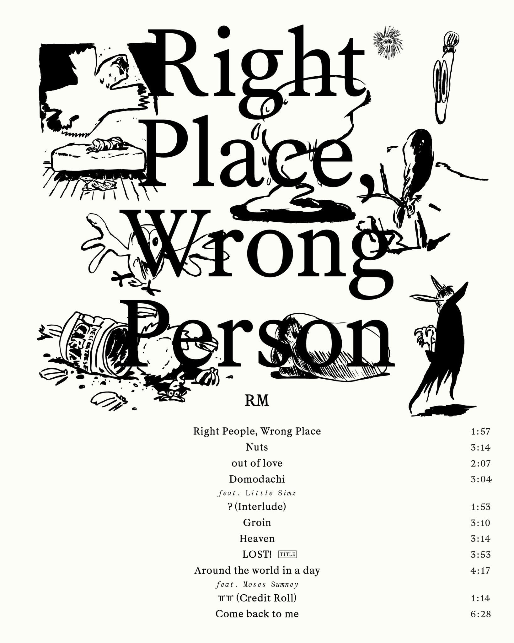 240518 RM 'Right Place, Wrong Person' Tracklist