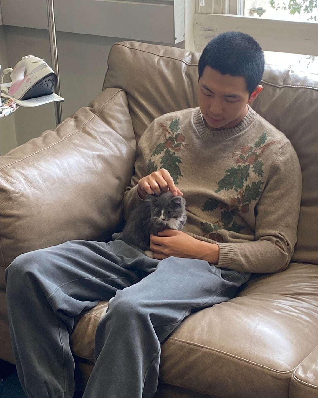 Newt the small grey cat IG Post with Namjoon - 260524