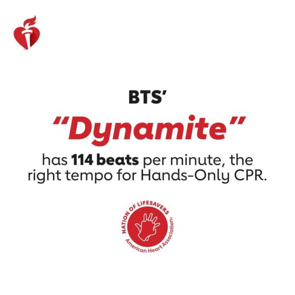 American Heart Association Ohio : Set the night alight, ARMY! “Dynamite” has the right tempo for performing Hands-Only CPR. 24052024