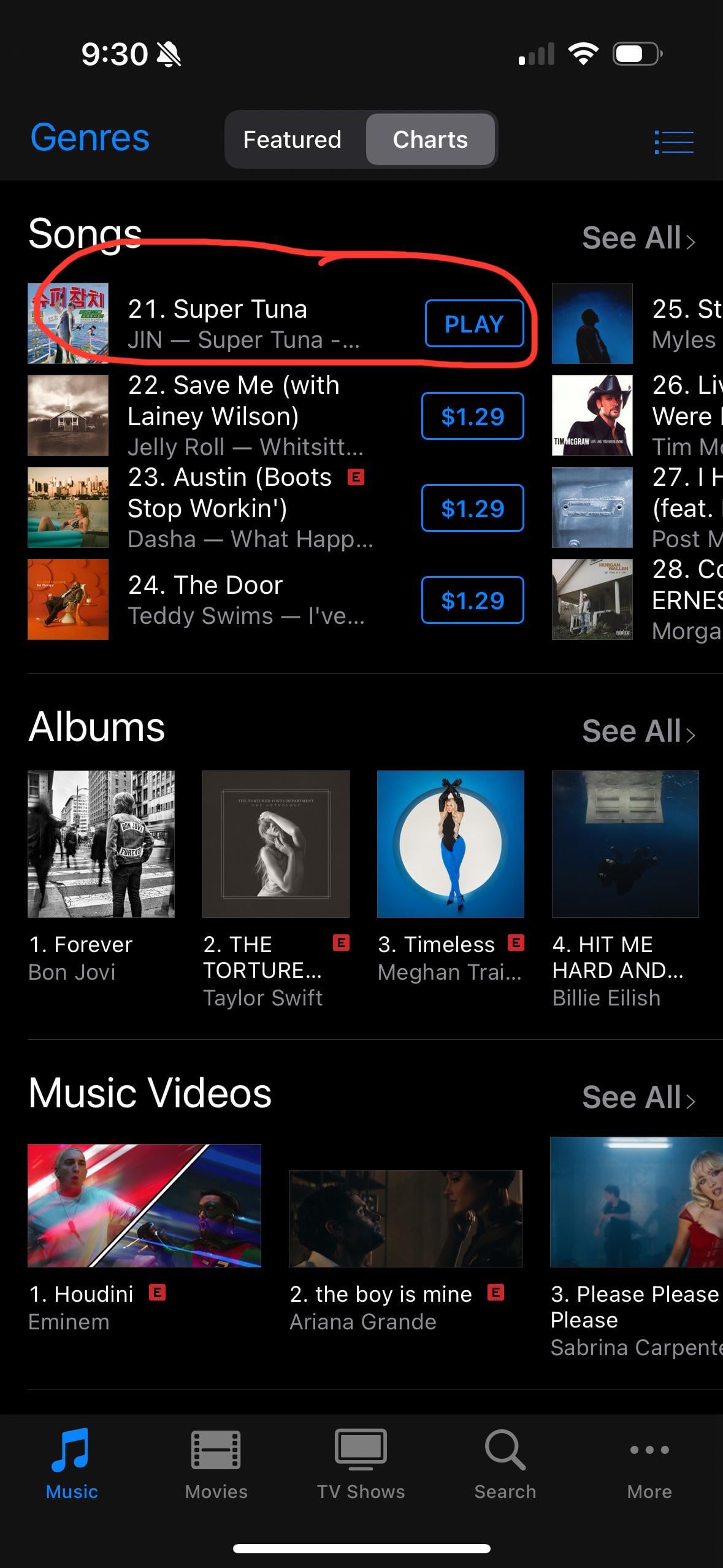 Is army working behind the scenes to get super tuna to #1 on U.S. iTunes? (this was last night)