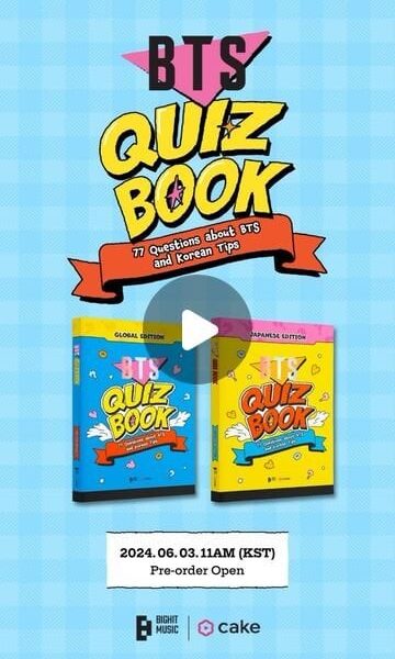 2400531 BTS Quiz Book from CAKE available for preorder on June 3 at 11am KST