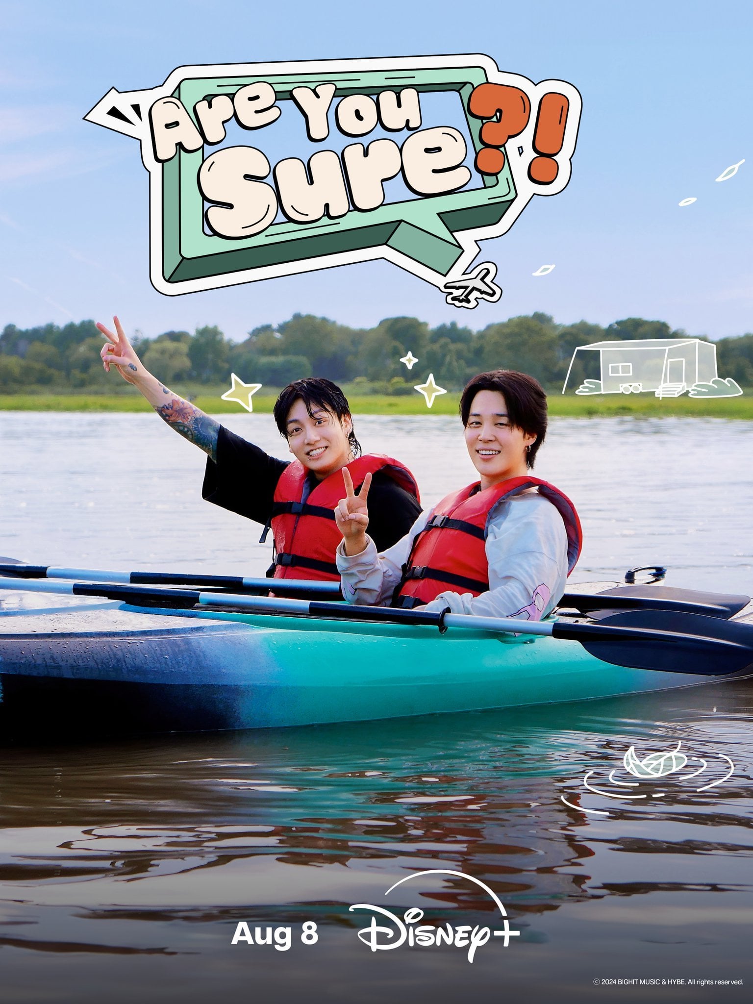 240703 Disney+: Get ready for an adventure with Jimin and JungKook! Follow the dynamic duo as they travel around the world in Are You Sure, streaming August 8