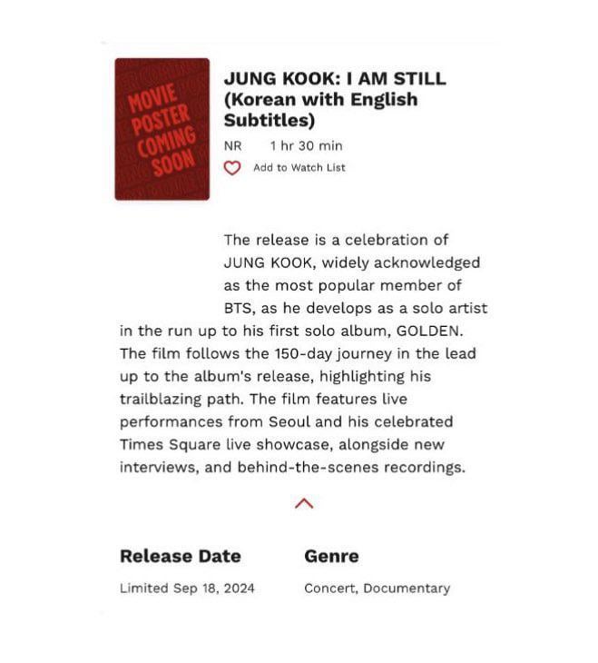 Synopsis of Jungkook’s documentary film “I AM STILL” released on Cinemark - 050824