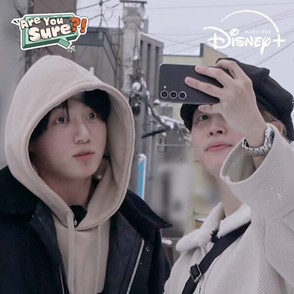 240808 Disney+ Japan: Finally, today the long-awaited distribution for Jimin & Jungkook’s travel series <Are You Sure?!> begins