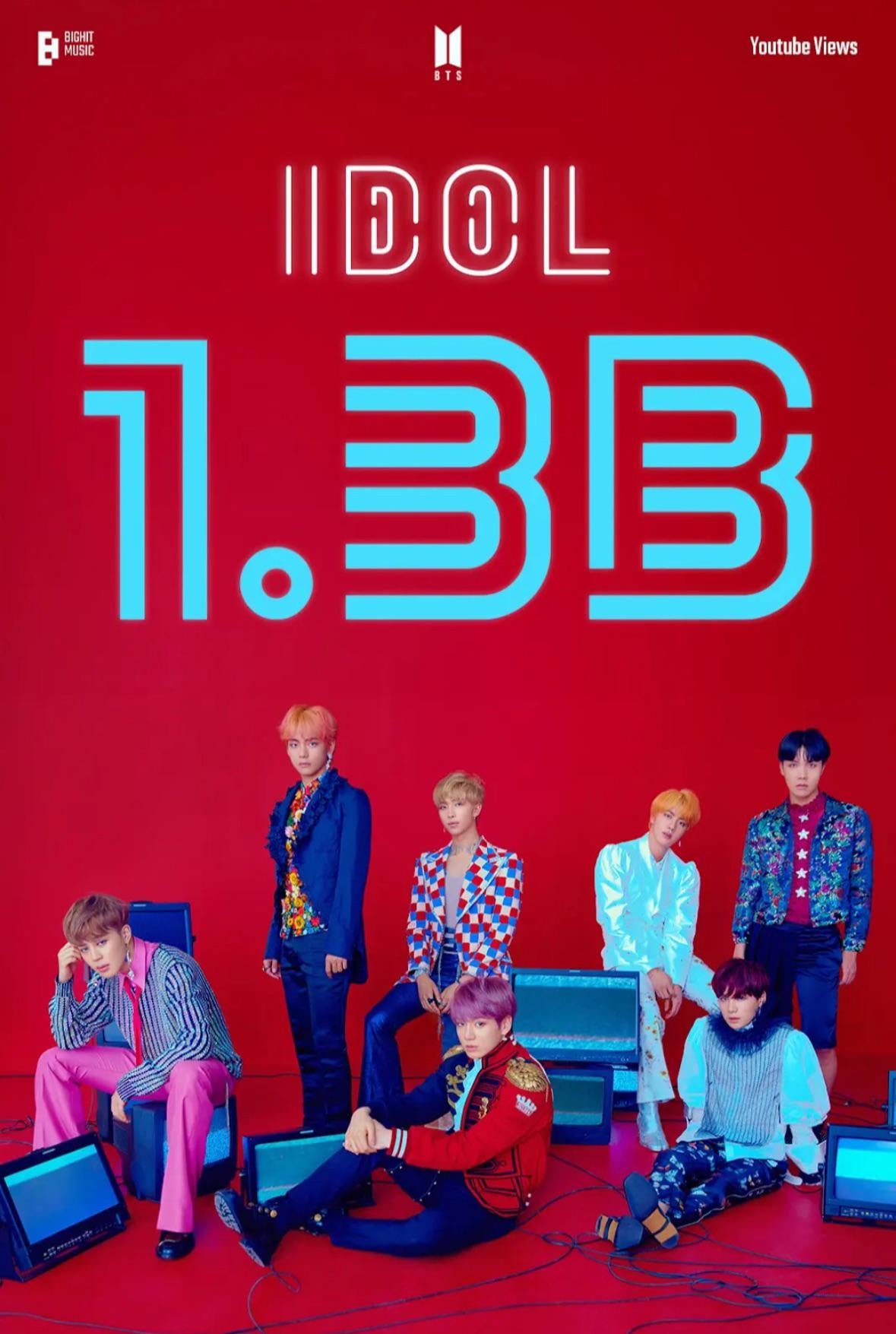 BTS’ “IDOL” MV has surpassed 1.3 billion views, their 5th MV to do so - 040924